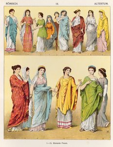女性のローマのドレス、「Trachten der Voelker」、1864年